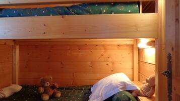 2 bedrooms, in-room safe, iron/ironing board, travel cot