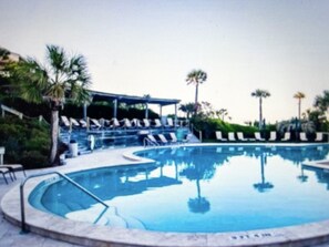 Outdoor pool, a heated pool - Oceanfront Penthouse Views,Elegant Natural Finishes,WiFi, 5 TV's, 4Bed, 3Bath (Fernandina)