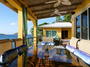 Terrace/patio - Villa Tryst, Waterfront Hull Bay Beach (Northside)