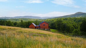 Exterior - Blue Ridge Mountain View Huge Log Cabin sleeps 18. Outdoor living & Game Room (Dobson)