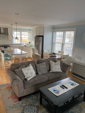 Smart TV, fireplace, video games, DVD player
