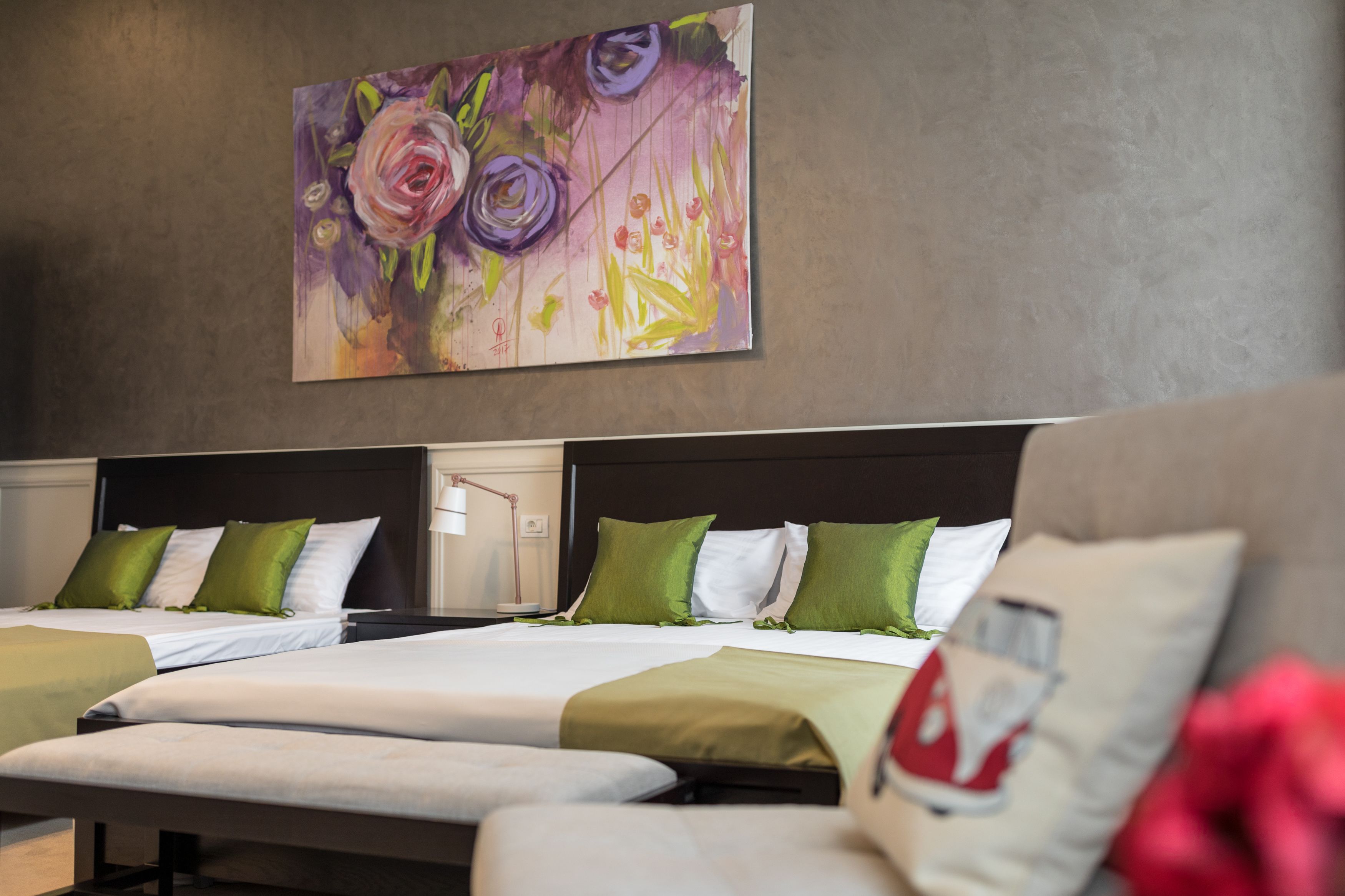 deluxe double or twin room, 2 queen beds | minibar, soundproofing, free wifi, bed sheets