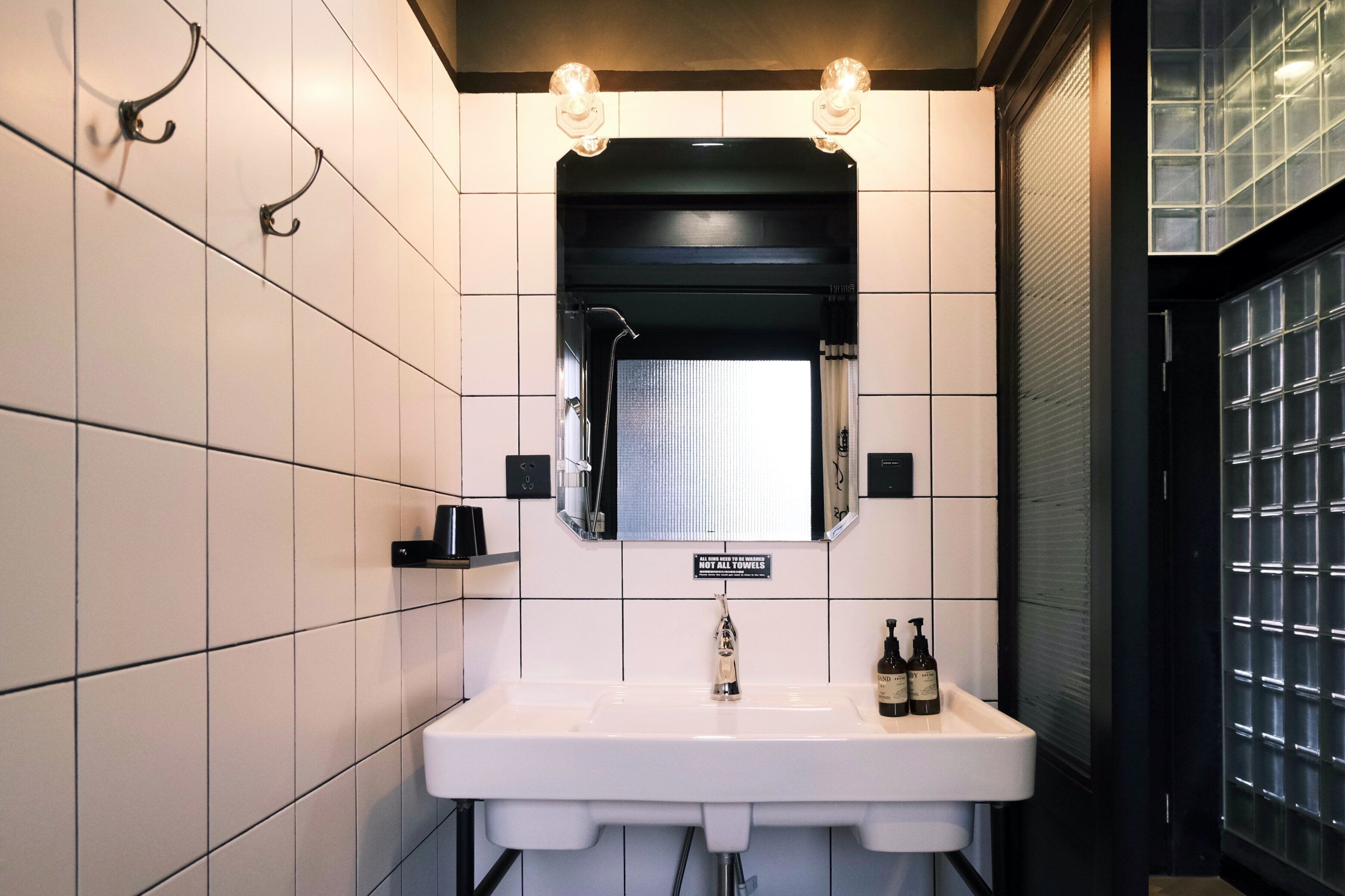 deluxe loft with street view | bathroom sink