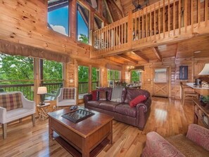 Smart TV, fireplace, video games, DVD player