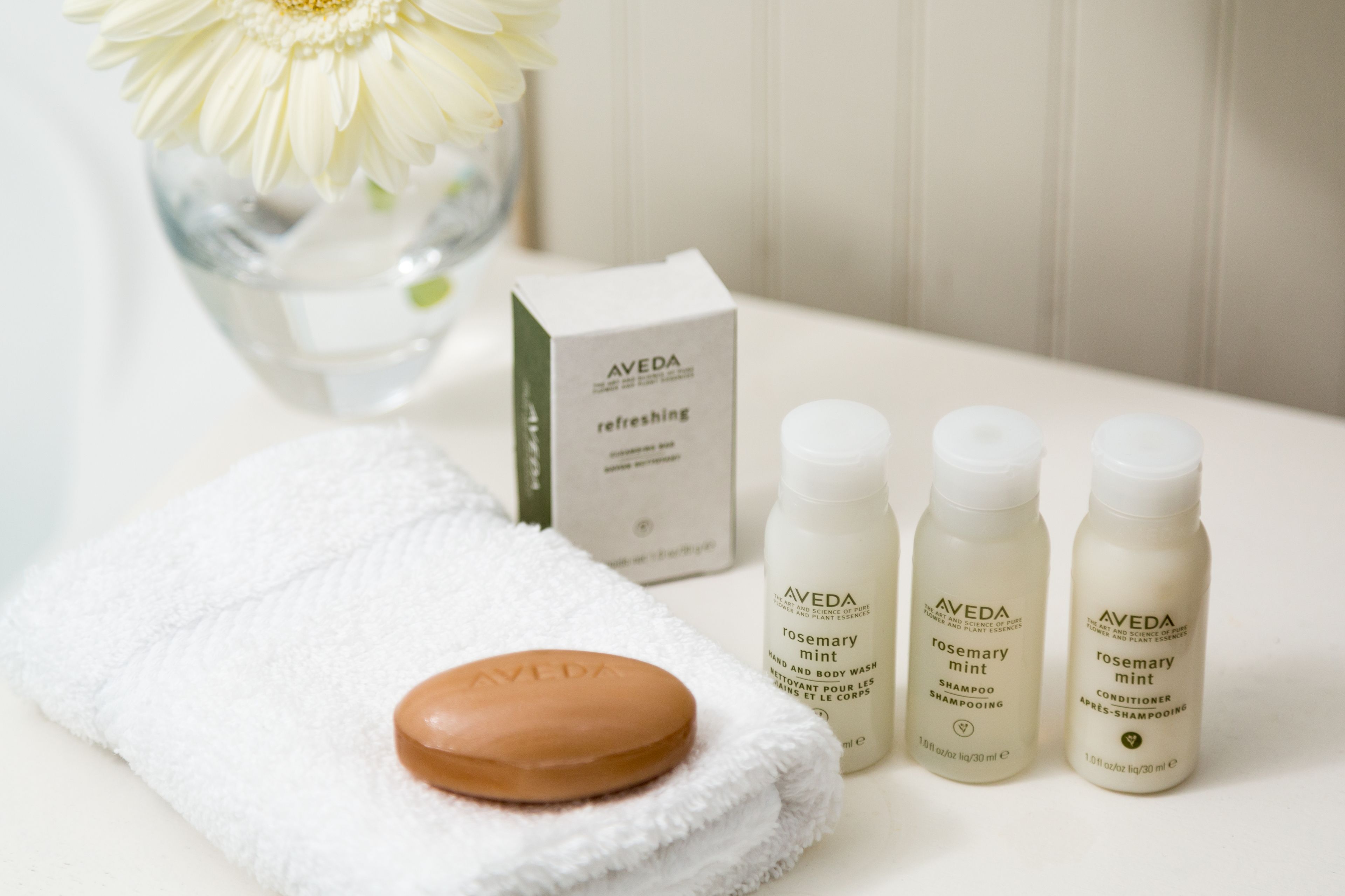 designer toiletries, towels