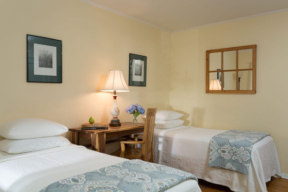 Premium bedding, desk, free WiFi, bed sheets