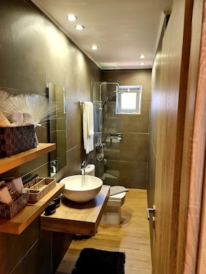 Articles de toilette (gratuits), séchoir à cheveux, pantoufles