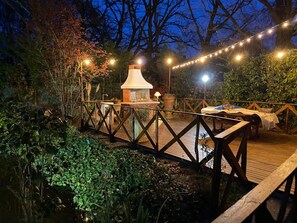 Outdoor dining - Tuscan rustic villa with pool, wifi, outdoor jacuzzi, (Pieve al Toppo)