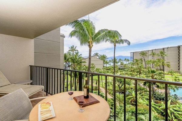 Private lanai with breathtaking views of the Resort grounds and Pacific Ocean