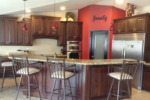 Massive Kitchen with ample seating and dual fridge/freezer