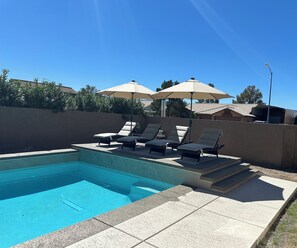 Outdoor pool, a heated pool