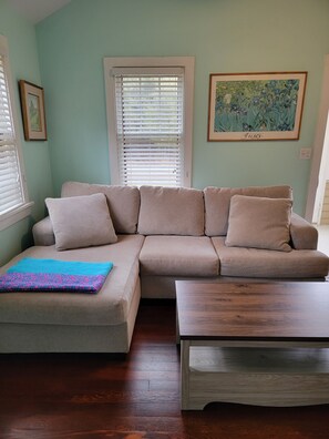 Smart TV, fireplace, DVD player