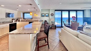 Fridge, microwave, oven, stovetop - Gorgeous End Unit, Stunning Views,  Free high speed WIFI and Beach Chair service (Panama City Beach)