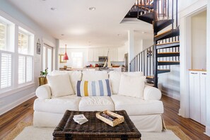 Smart TV, books, music library, stereo