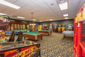 Enjoy games and entertainment in this lively space with pool tables and a variety of gaming machines.