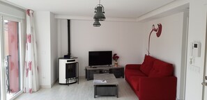 Televisión, chimenea