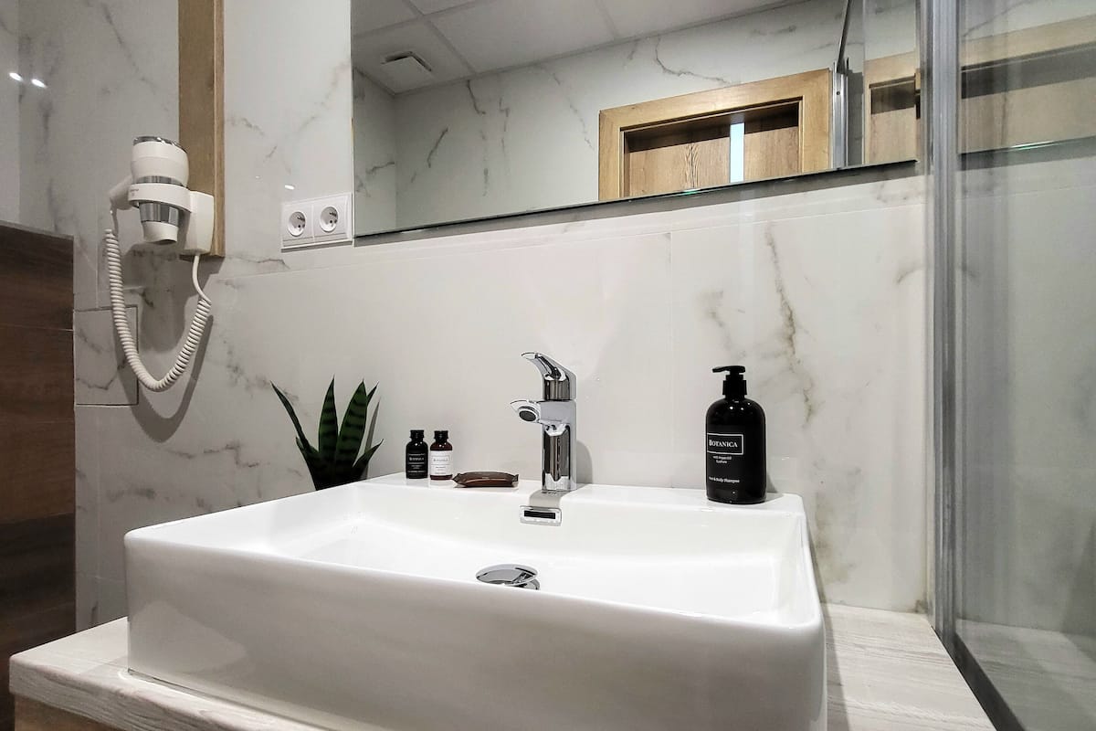 premium double or twin room, balcony | bathroom | shower, rainfall showerhead, free toiletries, hair dryer