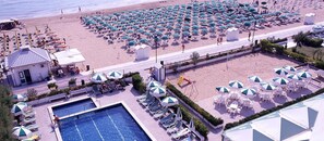 Private beach, sun-loungers, beach umbrellas - Hotel MiniHeron (Jesolo)