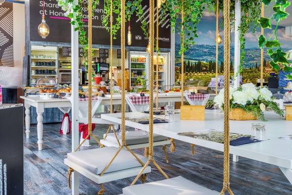 Daily self-serve breakfast (EUR 15 per person)