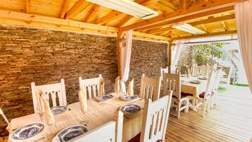 Outdoor banquet area