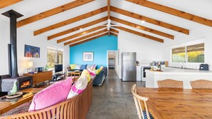 Fireplace, DVD player, stereo