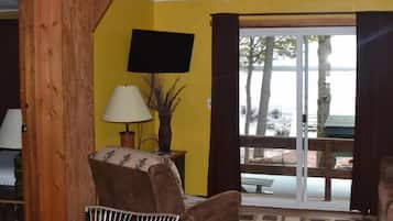 36-inch flat-screen TV with digital channels, TV