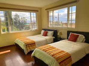 2 bedrooms, individually decorated, blackout curtains