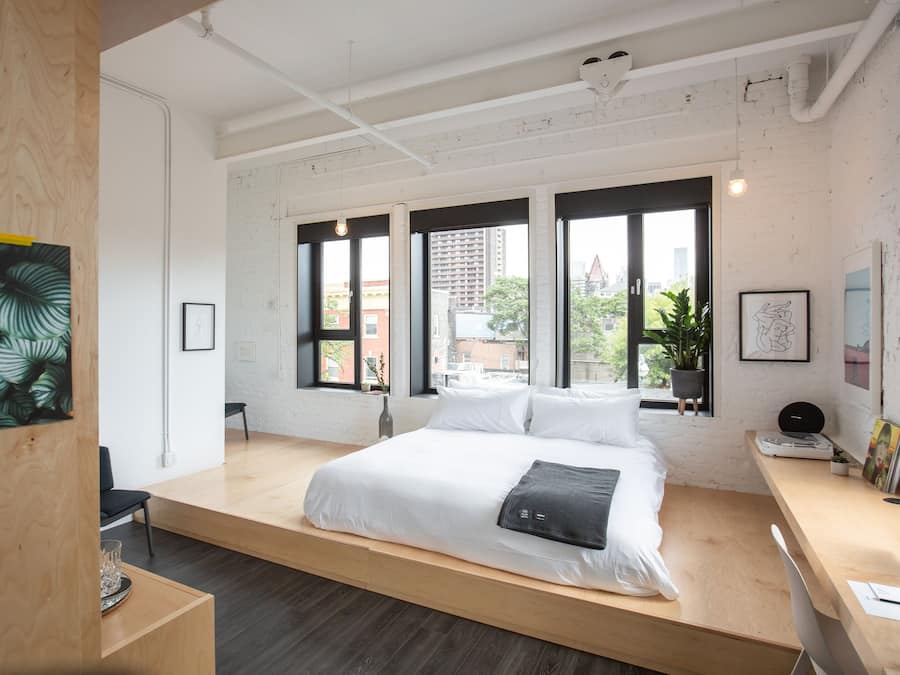Suíte estúdio com design assinado, 1 cama King | Roupas de cama de algodão egípcio, roupas de cama premium