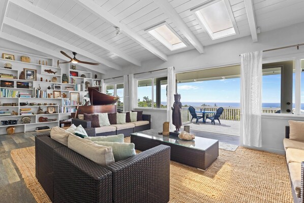 Smart TV, books, video library, stereo