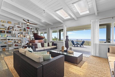 5-Acre Gated Retreat – Heated Pool & Spa, Horses, Orchard & Sweeping Ocean Views