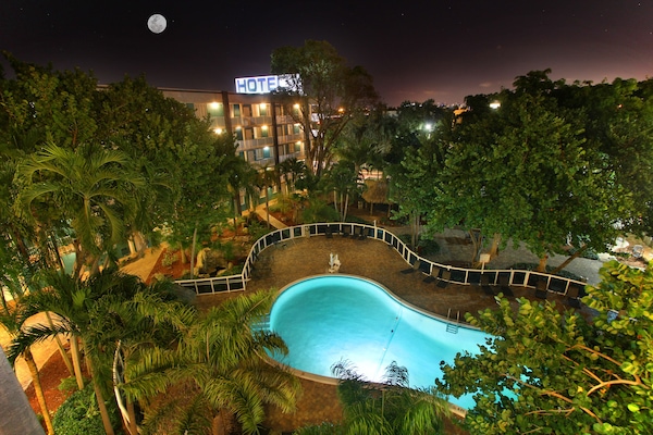 Outdoor pool, open 8:00 AM to 8:00 PM, free cabanas