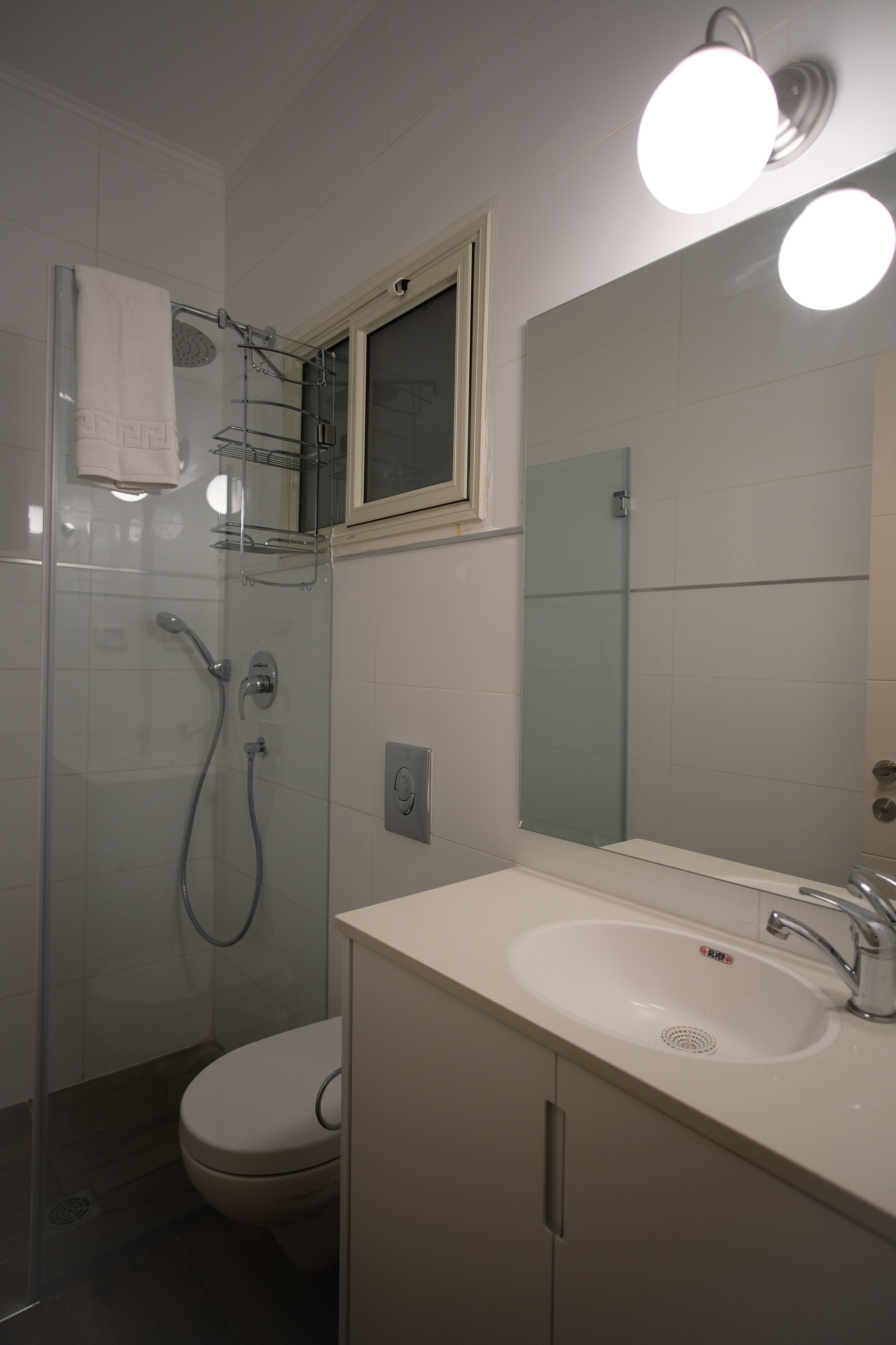 shower, designer toiletries, hair dryer, towels