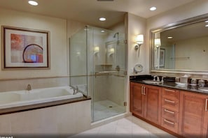 Separate tub and shower