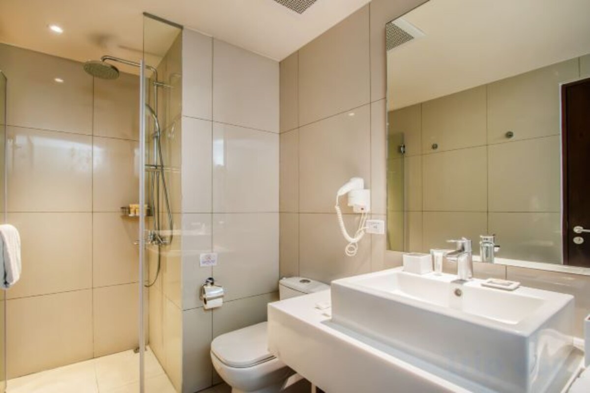 Free toiletries, hair dryer, slippers, towels