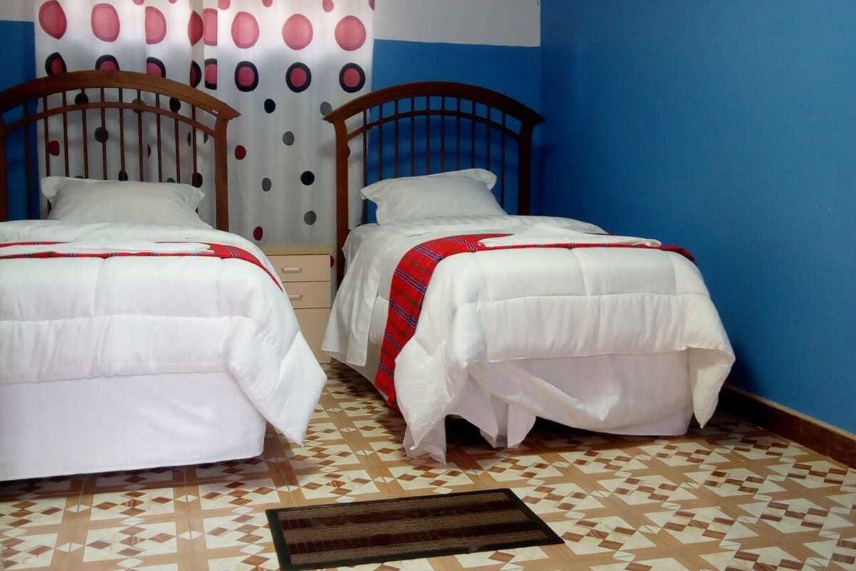 Habitación con 2 camas individuales | Wifi gratis y ropa de cama