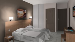 Kamar Twin | Tempat tidur bayi gratis, Wi-Fi gratis, dan seprai linen