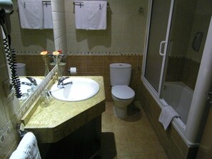 Free toiletries, hair dryer, towels