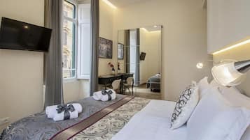 Premium bedding, minibar, in-room safe, desk