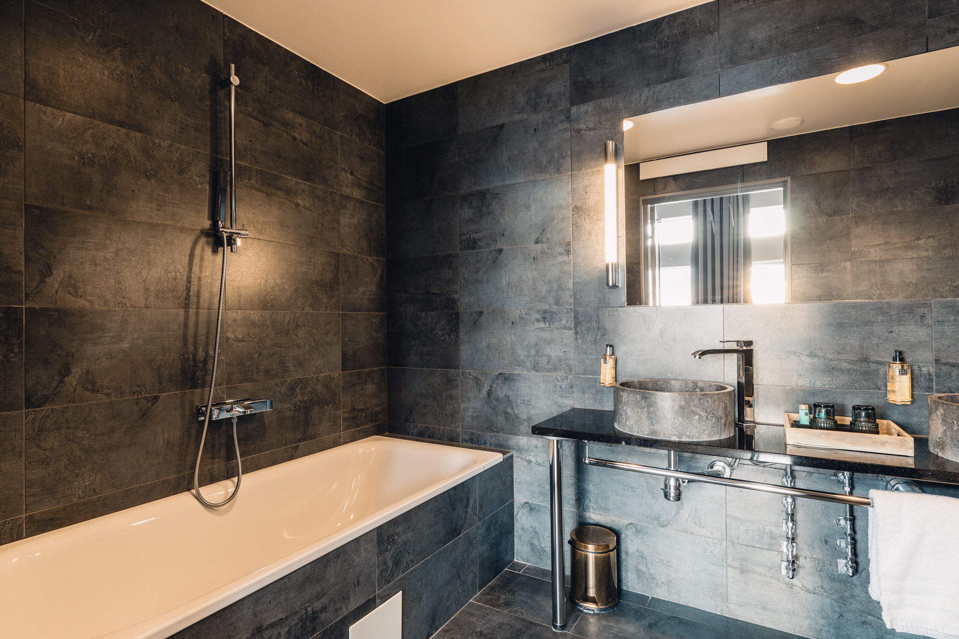 exclusive studio suite | bathroom | shower, designer toiletries, hair dryer, bathrobes