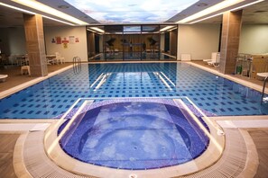 Indoor pool, seasonal outdoor pool, pool cabanas (surcharge)