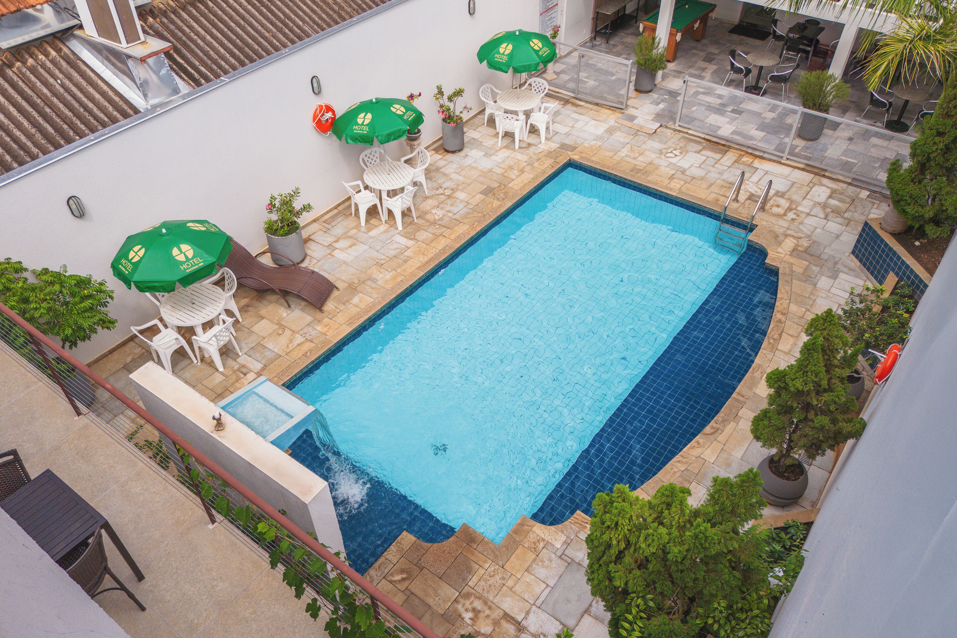 Outdoor pool, pool loungers