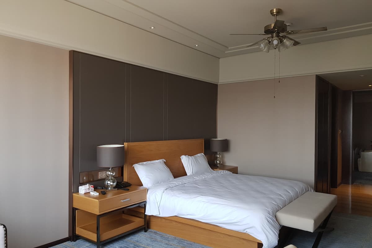 Chambre Standard double, 1 lit double, accessible aux personnes à mobilité réduite, fumeur | Minibar, coffre-fort, bureau, rideaux d’obscurcissement