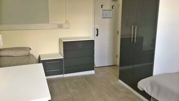 Desk, free WiFi, bed sheets