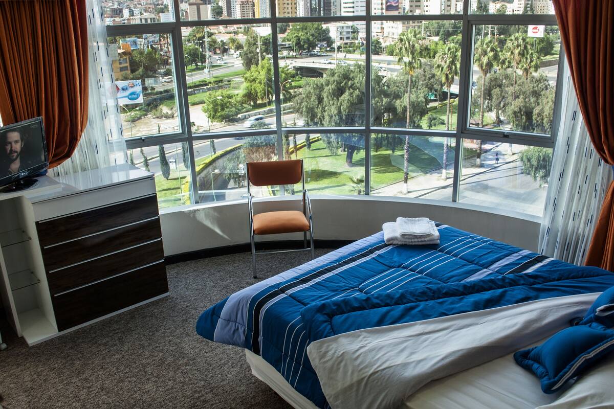 Panoramic Apartment, 3 Bedrooms, Balcony, City View | Select Comfort beds, in-room safe, individually decorated
