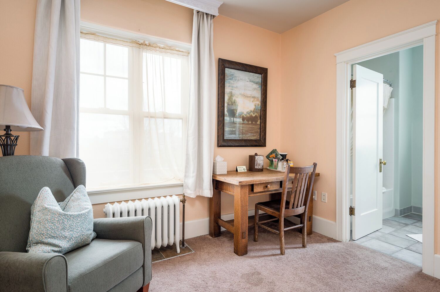 deluxe queen room | living area | tv