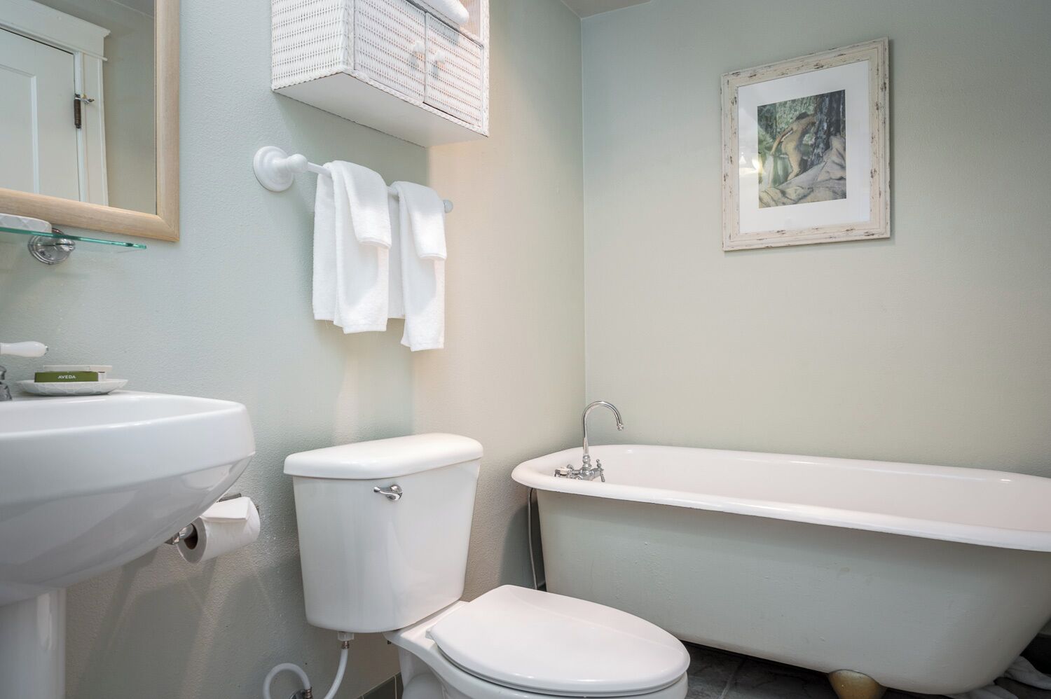 superior suite, 1 queen bed with sofa bed | bathroom | free toiletries, hair dryer, bathrobes, towels