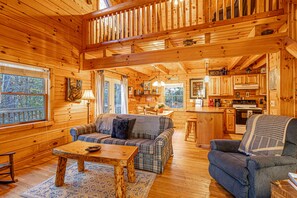 Smart TV, fireplace, video games, DVD player