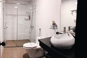 Dusche, Haartrockner, Bidet, Handtücher