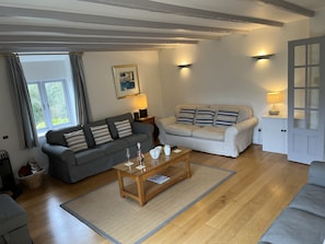 Smart TV, fireplace, video games, DVD player