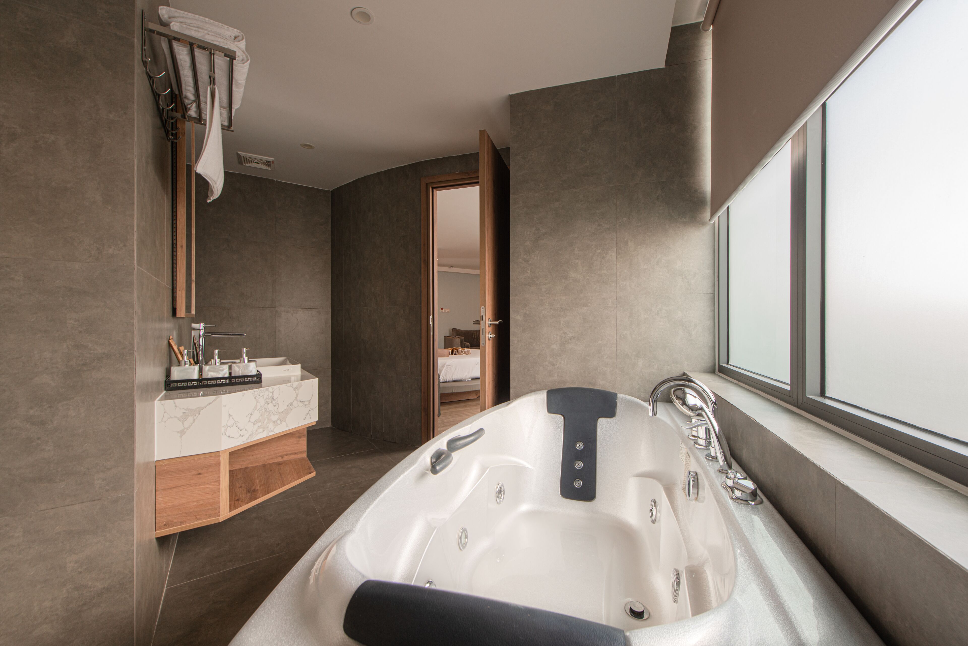 family quadruple room | bathroom | free toiletries, hair dryer, bathrobes, slippers